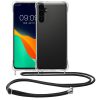Husa cu jnur Samsung Galaxy S24 FE, Transparent/Negru, Silicon, KWM000021WL001C