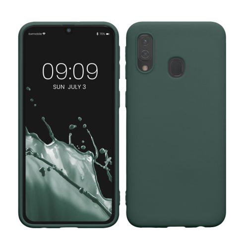 Husa Samsung Galaxy A40, Verde inchis, Silicon, KWM000009ZX035C