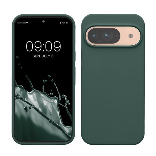 Husa Google Pixel 9/Pixel 9 Pro, Verde inchis, Silicon, KWM000020PI025C