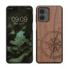 Husa Motorola Moto G54, Maro, Lemn/Silicon, KWM000022VW001C