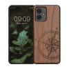 Husa Motorola Moto G54, Maro, Lemn/Silicon, KWM000022VW001C