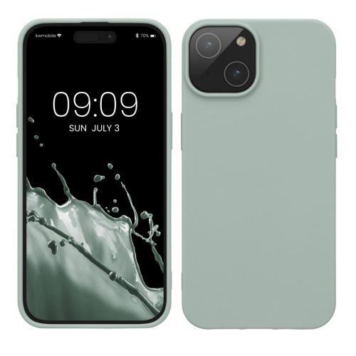 Husa Apple iPhone 15, Verde deschis, Silicon, KWM000020CE008C