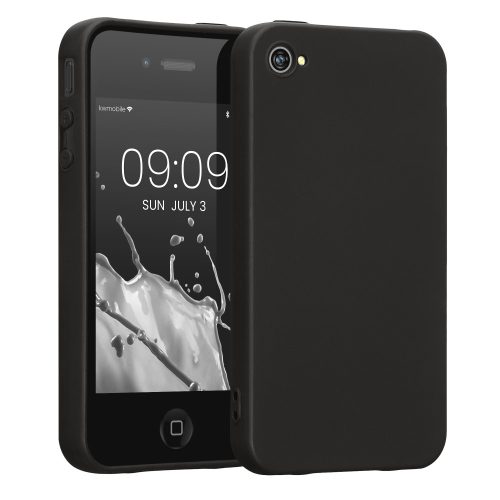 Husa Apple iPhone 4 / iPhone 4s, Silicon, Negru, 10719