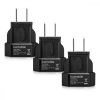 Set 3 Adaptoare de calatorie tip B pentru Canada, Kwmobile, Negru, Plastic, 15546