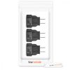 Set 3 Adaptoare de calatorie tip B pentru Canada, Kwmobile, Negru, Plastic, 15546