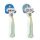 Set 2 Suporti cu ventuza pentru aparat de ras, Kwmobile, Albastru, Plastic, 48032.12