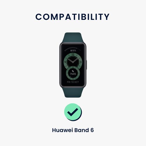 Curea kwmobile pentru Huawei Band 6, Silicon, Verde/Negru, 59296.01