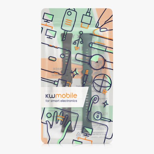 Curea kwmobile pentru Huawei Band 6, Silicon, Verde/Negru, 59296.01