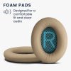Set 2 Perne de urechi pentru casti Bose Soundlink Around-Ear Wireless II, Kwmobile, Gri, Piele ecologica, 59418.11