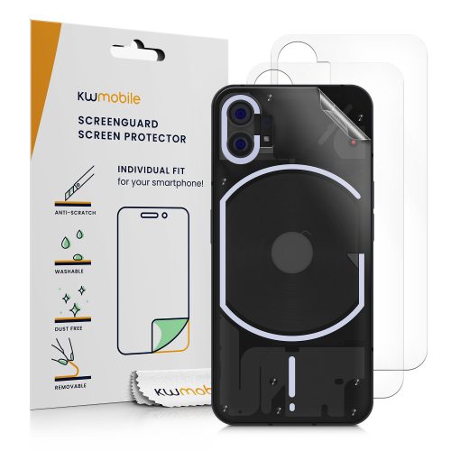 Set 3 folii de protectie Kwmobile pentru Nothing Phone 1, Spate, Polimer, 59502.5