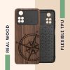Husa Xiaomi Poco M4 Pro, Lemn, Maro/Negru, 59498.01