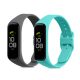 Set 2 curele kwmobile pentru Samsung Galaxy Fit 2, Silicon, Gri/Verde, 53962.13