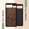 Husa Google Pixel 6a, Lemn, Maro/Negru, 59884.02