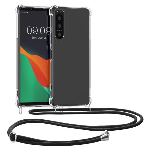 Bumper Sony Xperia 5 IV, Silicon, Transparent/Negru, 59918.03