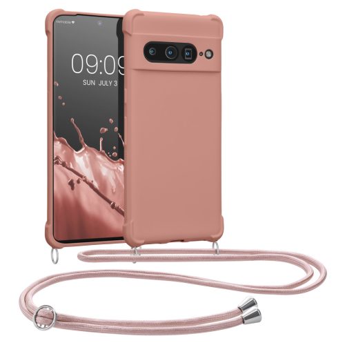 Husa cu jnur Google Pixel 7 Pro, Roz, Silicon, 59967.154