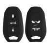 Husa Cheie Auto kwmobile pentru Opel 3 Butoane - Keyless Go, Silicon, Negru/Alb, 56976.02