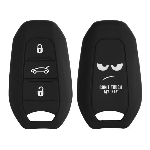 Husa Cheie Auto kwmobile pentru Opel 3 Butoane - Keyless Go, Silicon, Negru/Alb, 56976.02