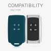 Husa Cheie Auto kwmobile pentru Renault/Dacia 4 Butoane - Keyless Go, Silicon, Albastru, 48035.57