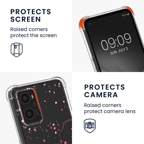 Bumper OPPO A76, Silicon, Transparent/Roz, 60042.01