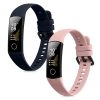 Set 2 curele kwmobile pentru Honor Band 5/Band 4, Silicon, Albastru/Roz, 59596.03
