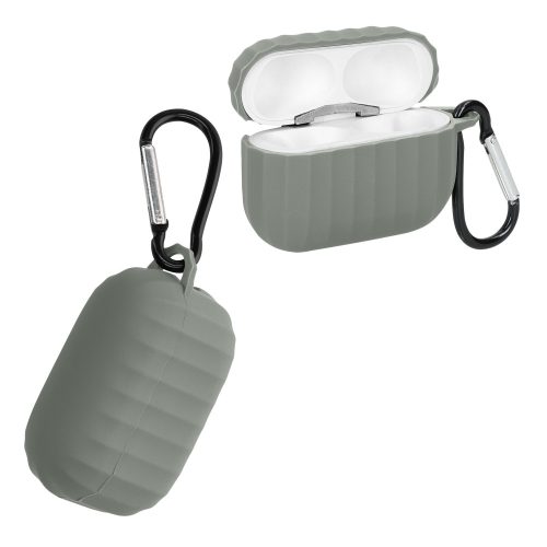 Husa kwmobile pentru Apple Airpods Pro 2, Silicon, Gri, 60169.70