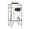 Dozator bauturi Navaris, 5L, cu stand metalic, design rainbow efect, sticla, 51378.03
