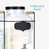 Dozator bauturi Navaris, 5L, cu stand metalic, design rainbow efect, sticla, 51378.03