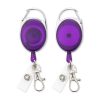 Breloc extensibil pentru insigna de identitate Kwmobile, Violet, Plastic, 45057.38