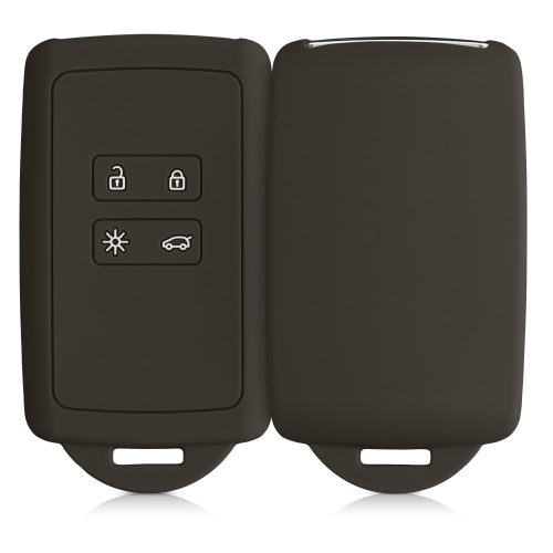 Husa Cheie Auto kwmobile pentru Renault/Dacia 4 Butoane - Keyless Go, Silicon, Negru, 48035.107