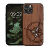 Husa Apple iPhone 12/iPhone 12 Pro, Lemn, Maro/Albastru, 52734.16
