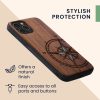 Husa Apple iPhone 12/iPhone 12 Pro, Lemn, Maro/Albastru, 52734.16