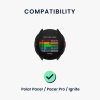 Set 2 curele kwmobile pentru Polar Pacer/Pacer Pro/Ignite, Nylon, Negru/Verde, 60245.01