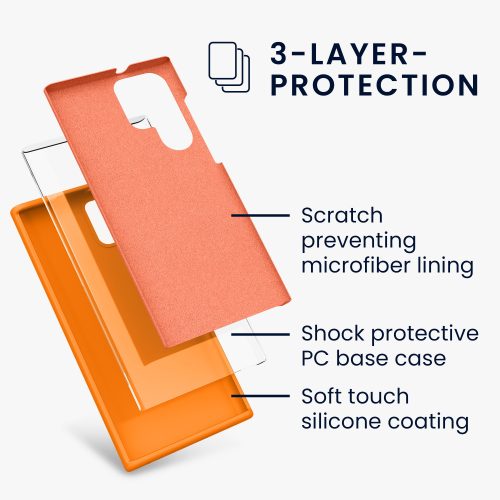 Husa Samsung Galaxy S22 Ultra, Silicon, Portocaliu, 56765.150
