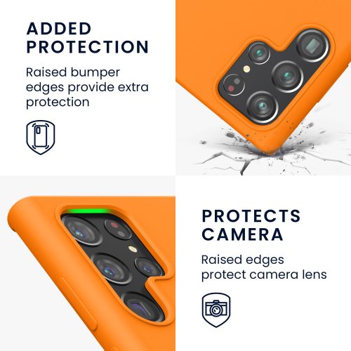 Husa Samsung Galaxy S22 Ultra, Silicon, Portocaliu, 56765.150