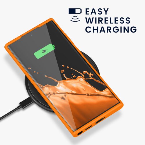 Husa Samsung Galaxy S22 Ultra, Silicon, Portocaliu, 56765.150