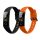 Set 2 curele kwmobile pentru Honor Band 5/Band 4, Silicon, Negru/Portocaliu, 59596.04