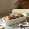 Tava ceramica pentru paine Navaris, material din lut rezistent, cu capac, 60645,01