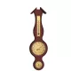Stație meteo Fischer 6690-22, barometru, higrometru și termometru, alamă și lemn mahon, 39 x 11,5 cm Fischer 4260034964365 imagine 2