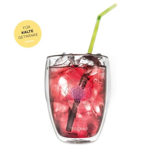 Set 6 pahare termice Creano Floarea Vietii cu cutii cadou, 250 ml, sticla borosilicata, perete dublu