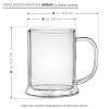 Halba termica Creano pentru bere, 500 ml, sticla borosilicata, perete dublu, cu maner