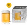 Halba termica Creano pentru bere, 500 ml, sticla borosilicata, perete dublu, cu maner
