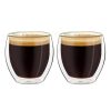 Set 2 pahare espresso termice Creano, 100 ml, sticla borosilicata, perete dublu