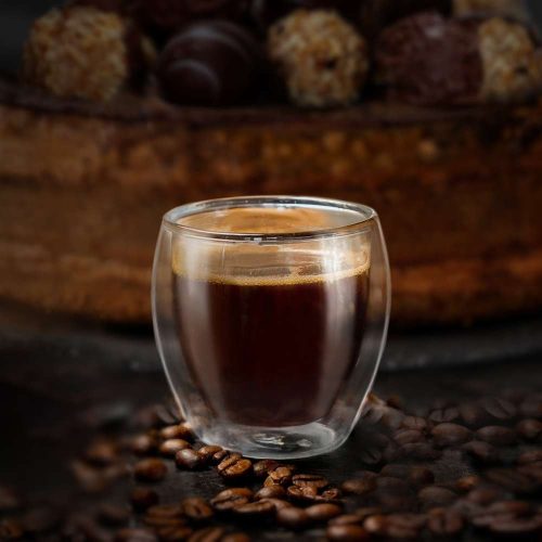 Set 2 pahare espresso termice Creano, 100 ml, sticla borosilicata, perete dublu