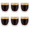 Set 6 pahare espresso termice Creano, 100 ml, sticla borosilicata, perete dublu