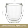 Set 6 pahare espresso termice Creano, 100 ml, sticla borosilicata, perete dublu