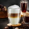Pahar termic XXL Creano, 400 ml, sticla borosilicata, perete dublu, pentru ceai si cafea