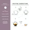 Set cadou Creano ErbluhTee Mix, ceainic din sticla 500 ml si 6 bile ceai infloritor negru, 3 varietati