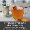 Pahar pentru ceai Creano All-in-One, 400 ml, cu infuzor din inox si capac din sticla