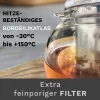 Ceainic din sticla Creano All-in-One, 1,7 L, cu infuzor din inox si capac, anti-picurare
