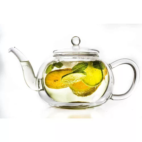 Ceainic termic Creano, 1,2 L, sticla perete dublu, cu infuzor din inox, anti-picurare
